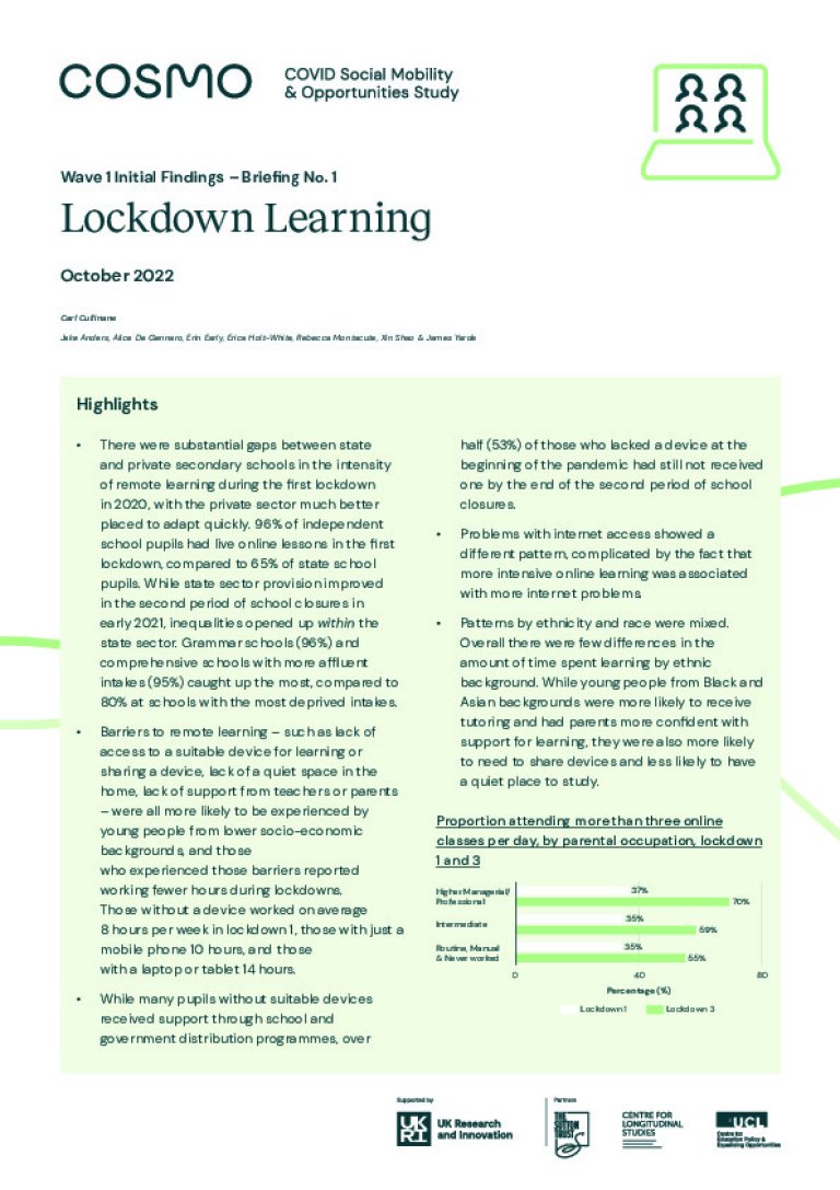 Briefing No. 1 - Lockdown Learning