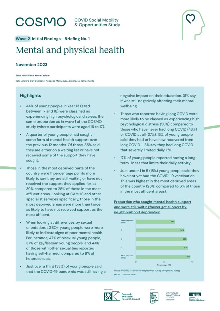 Briefing No. 1 - Mental and physical health